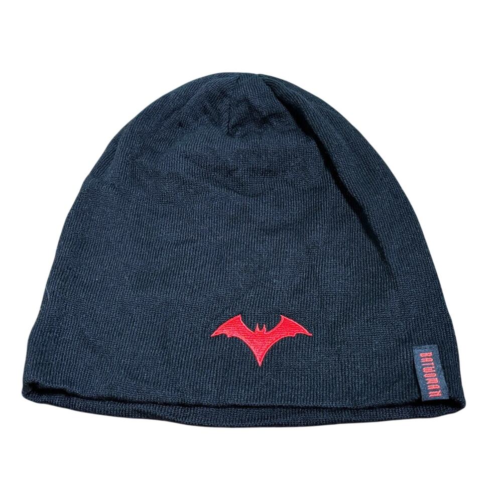 Batwoman Batman DC Comics Stitched Logo Adult L Large Cotton Black Beanie New